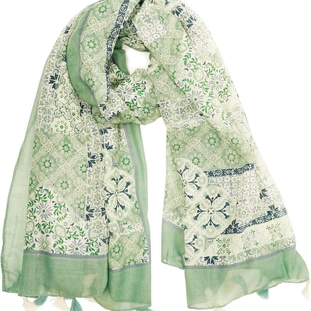 Large Boho Scarf for Women Lightweight Floral Printed Scarves Fall Winter